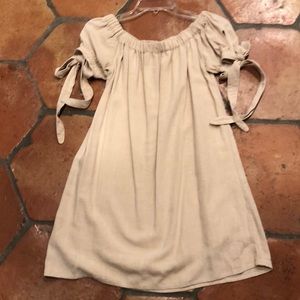 Lulus tan linen cotton dress